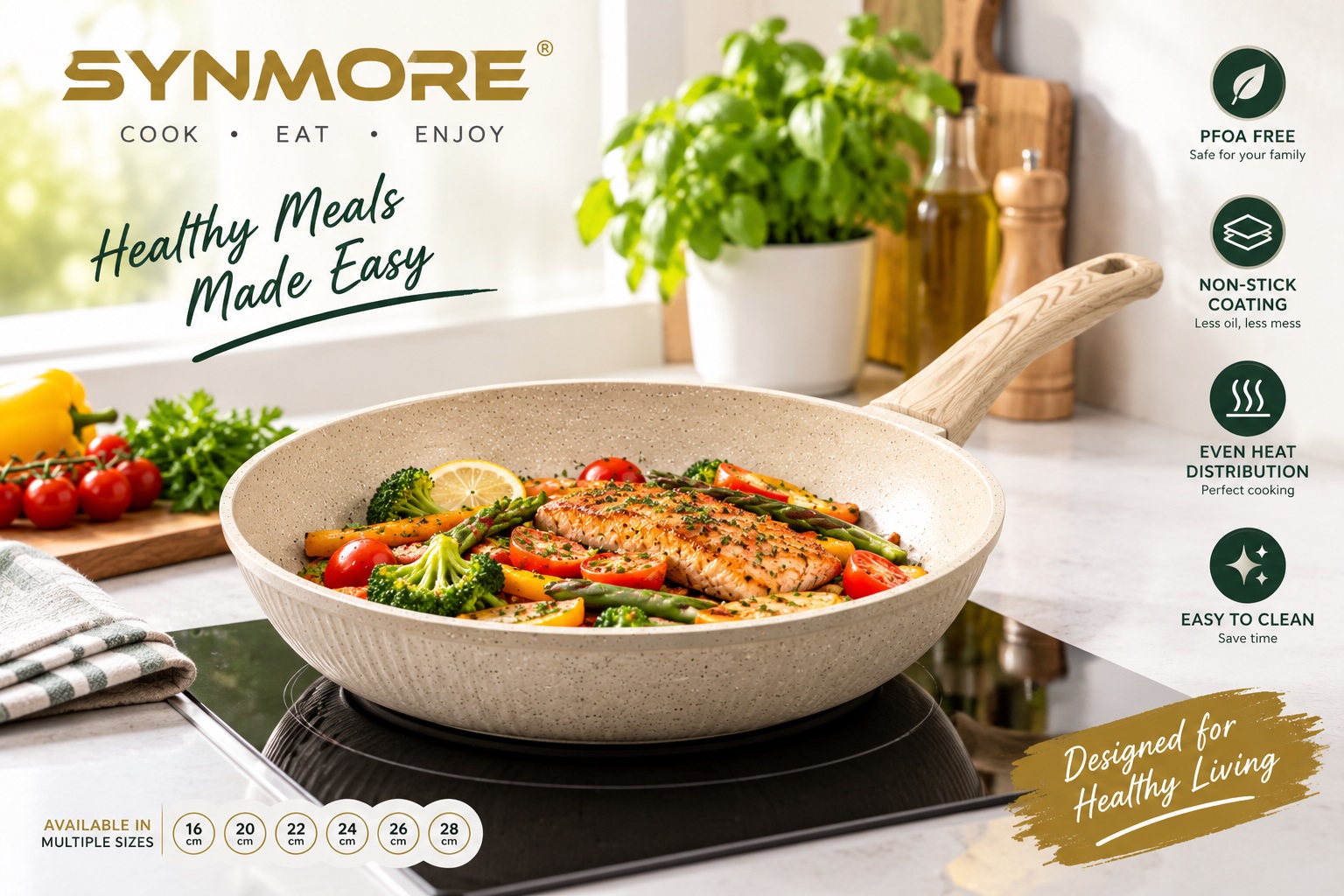 Non-Stick Granite Frying Pan - 16 cm