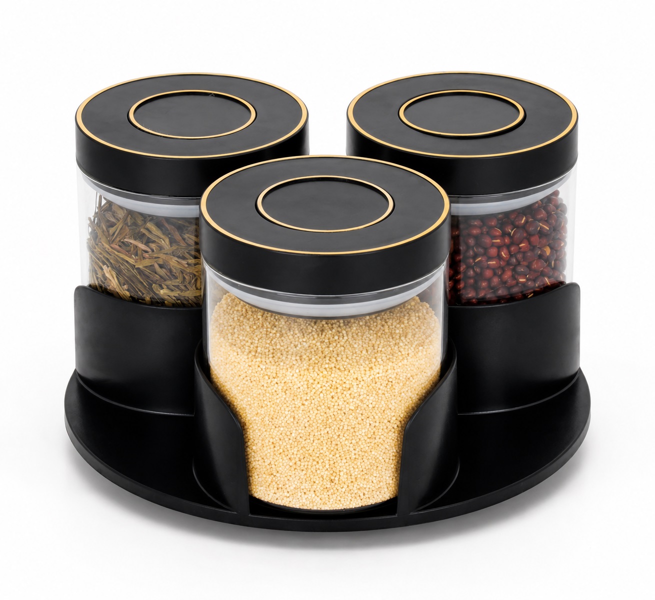 3-Piece Set of Storage Glass Bottles – 450ml, with Pressure Seals