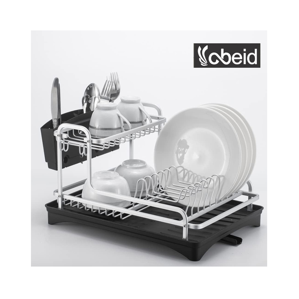 Plate Rack Aluminium- Silver and black