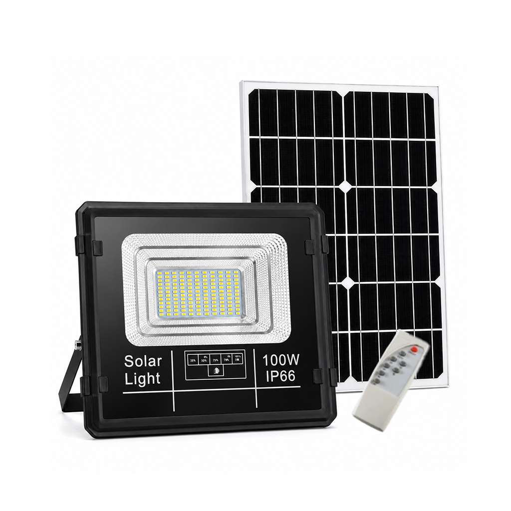 LED Solar Light 100W - Outdoor - Waterproof with Remote Control.