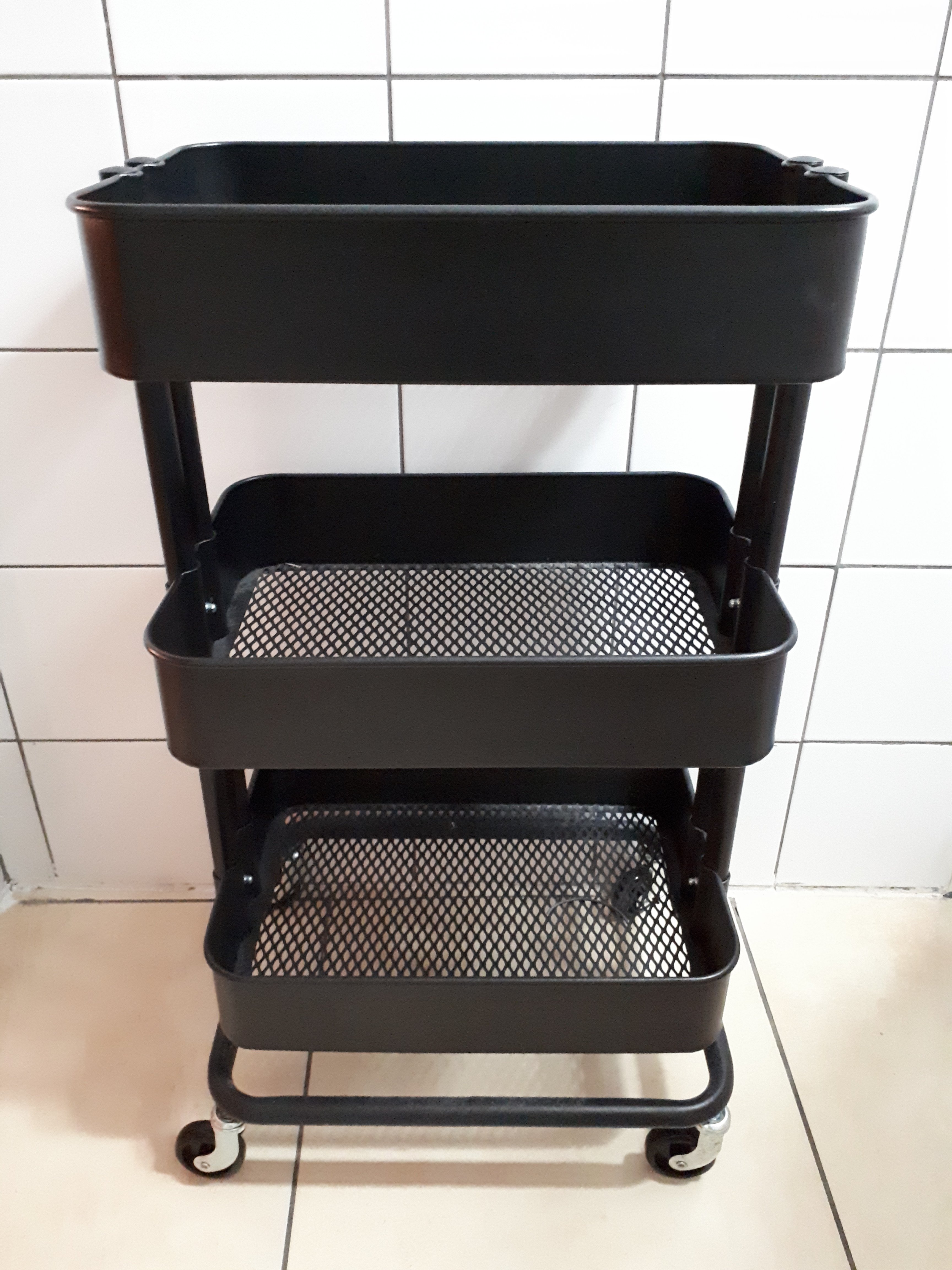 Rolling Kitchen Cart with Basket
