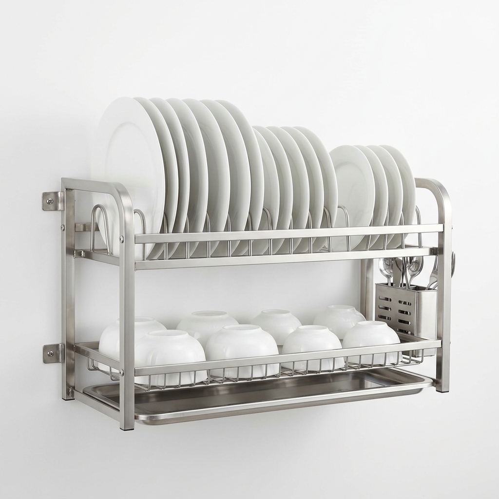 Wall-Mounted Plate Rack SS